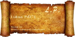 Luksa Pál névjegykártya